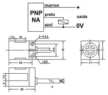 SENSOR INDUTIVO NÃO TUBULAR PS-05P