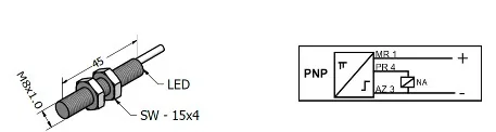 SENSOR INDUTIVO SIL-15-8-PAX