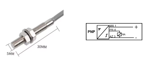 Sensor indutivo 5mm PNP-NO