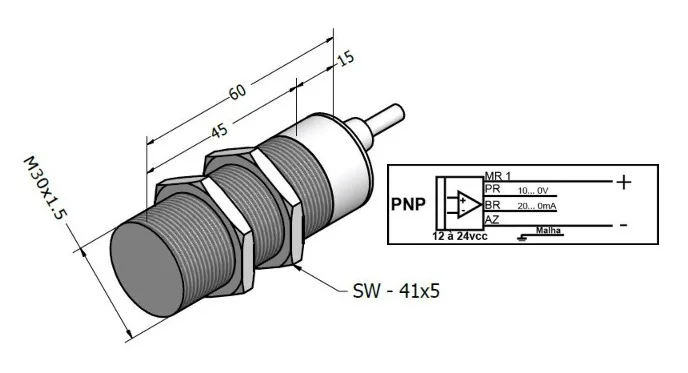 SENSOR INDUTIVO SIL-10-30-AN-10