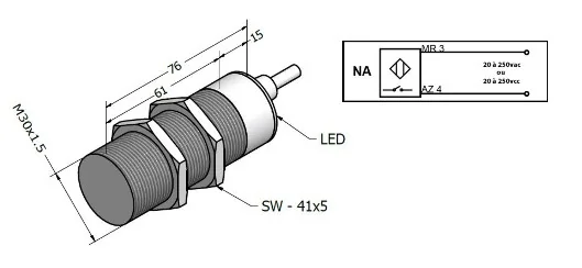 SENSOR INDUTIVO SIL-10-30-CR-A