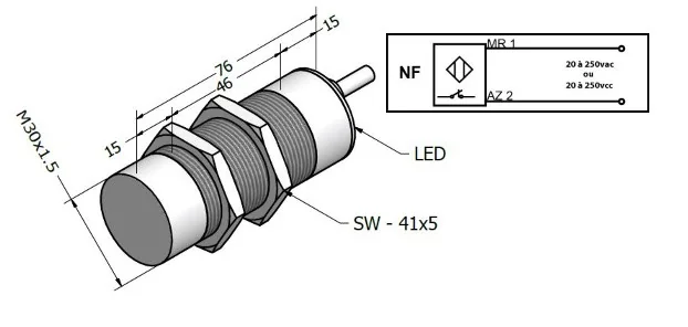 SENSOR INDUTIVO SIL-15-30-CR-F