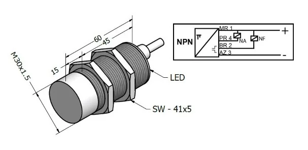 SENSOR INDUTIVO SIL-15-30-NX