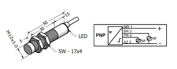 SENSOR INDUTIVO SIL-4-12-PX