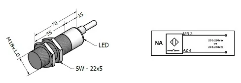 SENSOR INDUTIVO SIL-5-18-CR-A
