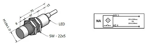 SENSOR INDUTIVO SIL-8-18-CR-A