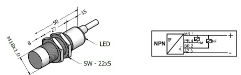 SENSOR INDUTIVO SIL-8-18-NX