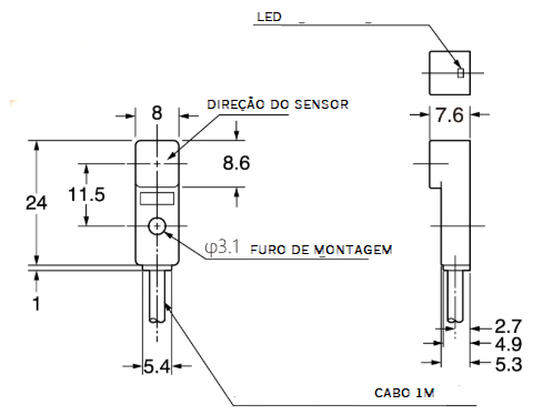Sensor indutivo BX1-F21P